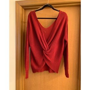 Cotton Emporium Knot Back Red Long Sleeve